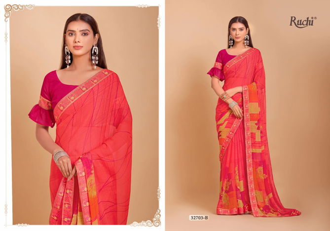 Vanilla Vol 7 By Ruchi Digital Printed Chiffon Sarees Wholesale Price In Surat